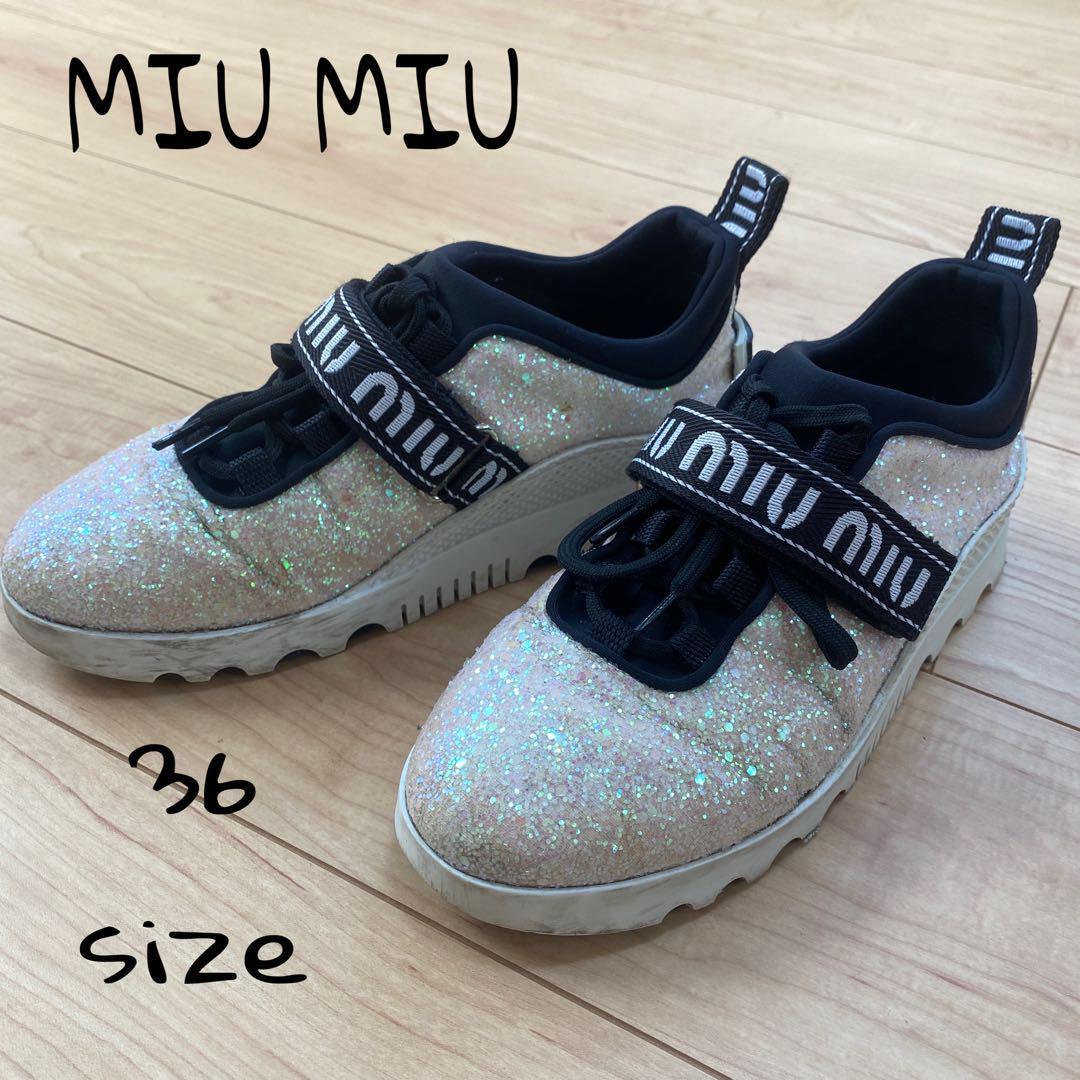 MIU MIU MIU GLITTER SNEAKERS 36 23cm | eBay