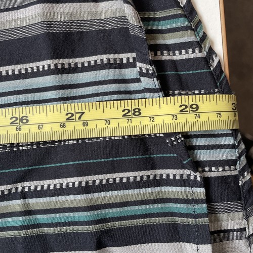 David Smith Shirt Mens Large Navy Blue Grey Striped Long Sleeve Button Up Casual - Picture 7 of 9