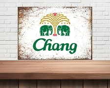 CHANG metal beer sign,mancave, Beer Hut. Vintage Look. Home bar,Beer Signs