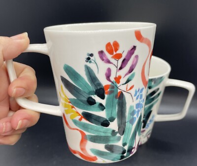 2 Maxwell & Williams Royal Botanic Gardens Eucalyptus Bloom Mugs Square Handle