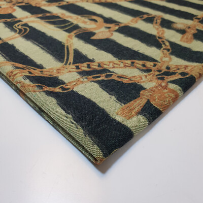 Viskose Jersey oliv Kettenmuster Material Handarbeit Kleid Material 58'' Meterware