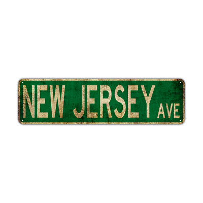 New Jersey AVE Street Sign Garage Home Décor Brooklyn USA Vintage