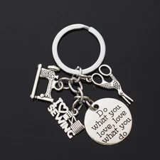 I Love Sewing Singer Machine Scissor Silver Do What You Love Tag Keychain Gift