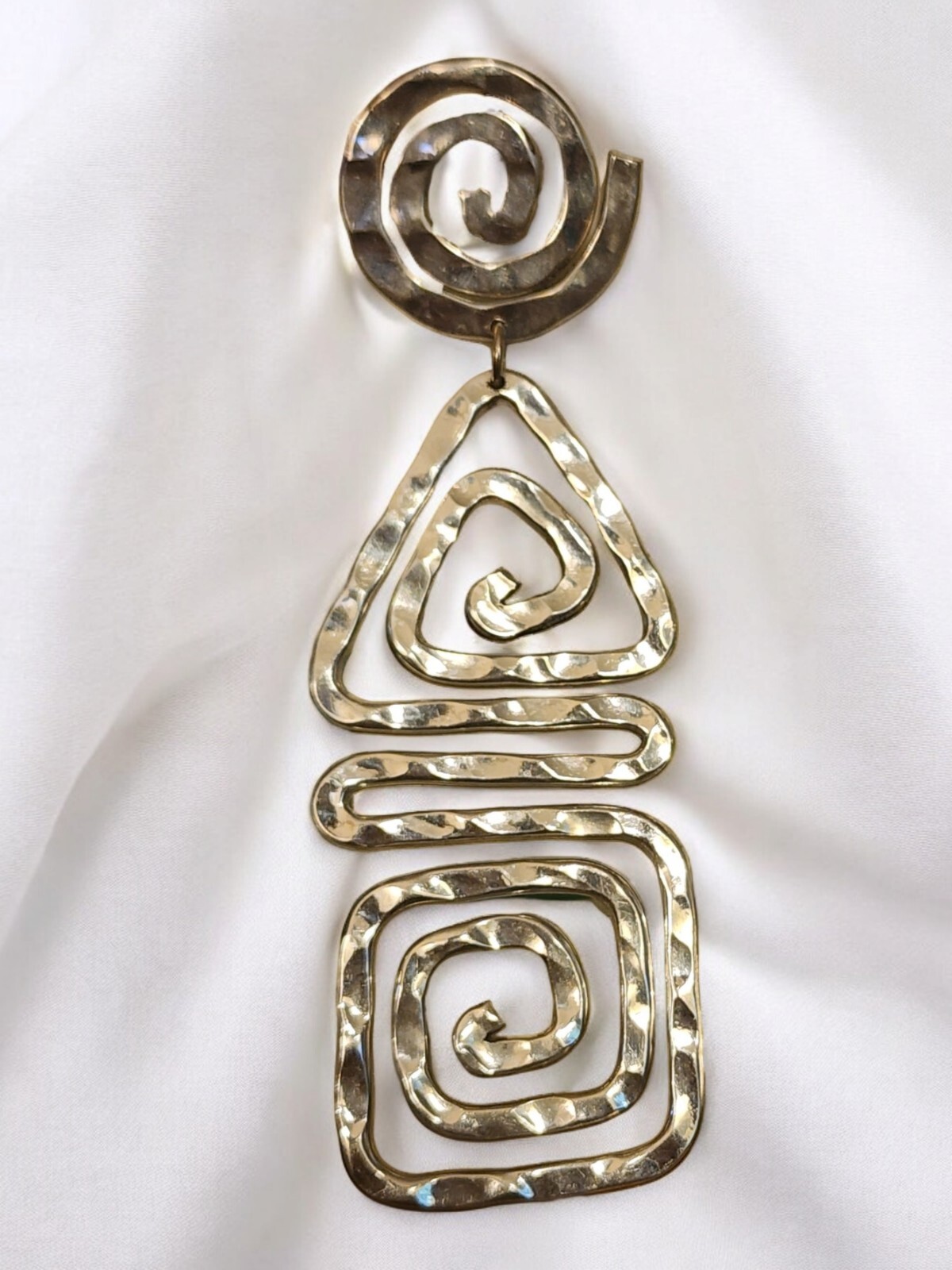 GEOMETRIC LONG DANGLE POST EARRINGS - image 2