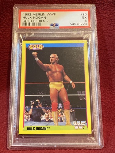 1992 Merlin Gold Series WWF 2 Hulk Hogan #20 PSA 5 Pop 2 WWE WCW NWO HULKAMANIA - Picture 4 of 5
