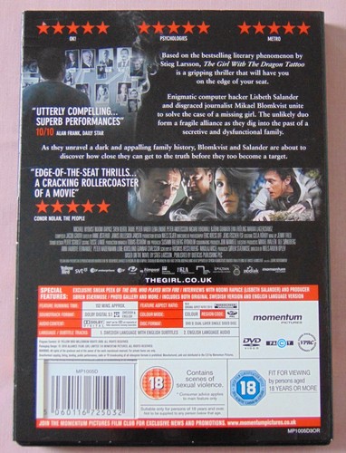 The Girl With The Dragon Tattoo (DVD, 2010) - Picture 2 of 5