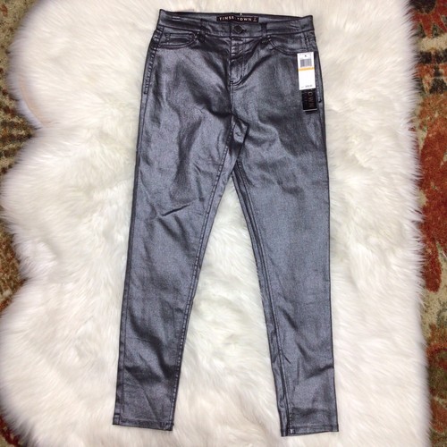 NWT Tinseltown Denim Foil Coated Silver 