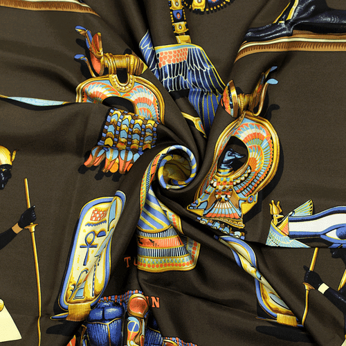 Hermes Scarf TUTANKHAMUN 90cm Silk Foulard Carre VLADIMIR RYBALTCHENKO - Picture 4 of 7