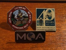 Set of 3 BMW MOA Pinbacks