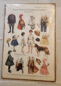 Antique 1917 Betty Bonnet's Country Cousins paper dolls by Sheila Young