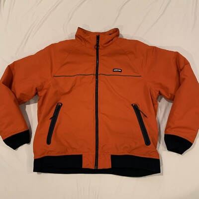 Lands Classic End Men's Squall Jacket Fleece Lined Orange Sz L 42-44 Nylon 