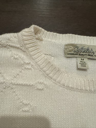 Cabelas Knit Christmas Snowman Tree Sweater Size Medium - Picture 3 of 18