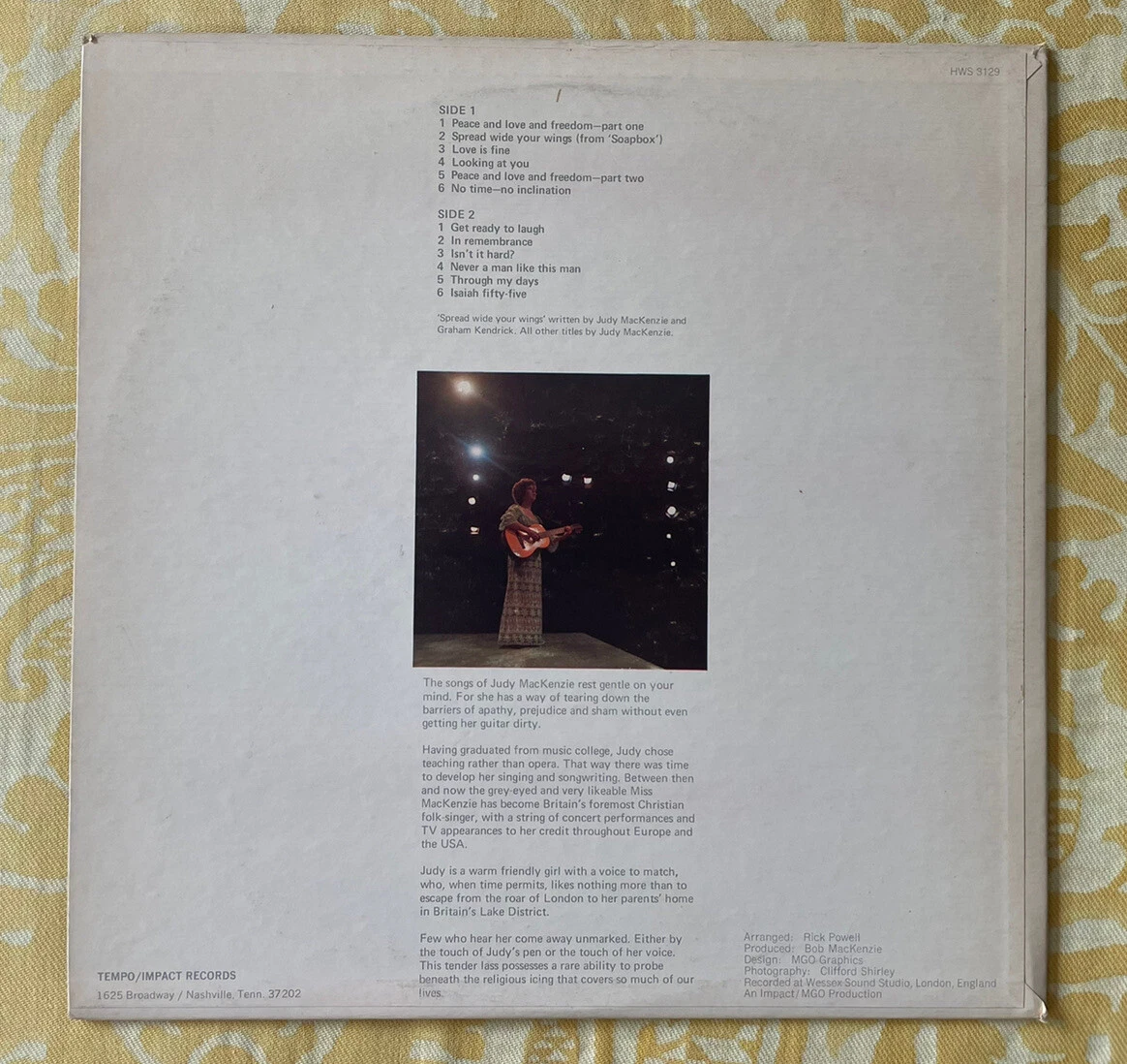 Judy Mackenzie Peace and Love and Freedom Xian Folk 1971 Impact US