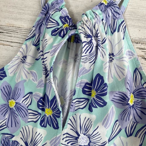 Zara Girls Tropical Floral Tiered Sleeveless Sundress Size 9 Linen Summer - Picture 4 of 6