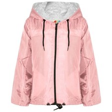 Kids Girls Boys Baby Pink Hooded Raincoats Cagoule Lightweight Jackets Rain Mac