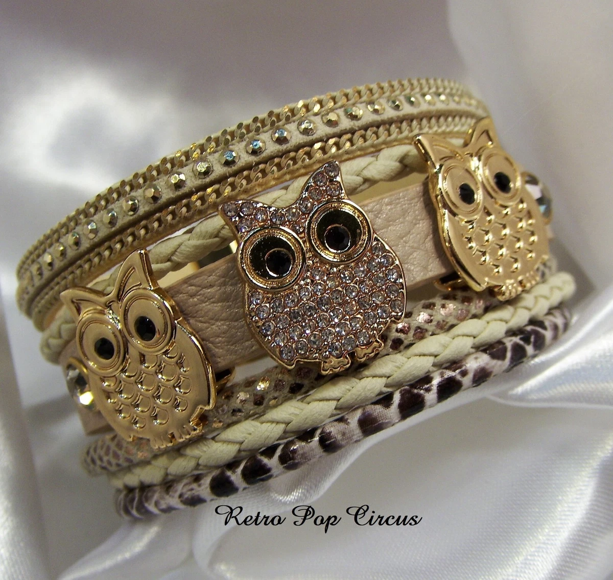 Weathered Stone Bracelet with Lion/Owl Head