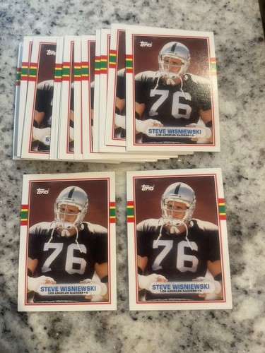 25 CARD LOT 1989 TOPPS TRADED FOOTBALL STEVE WISNIEWSKI #33T ROOKIE CARD LOT