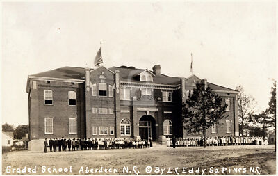 Graded school, Aberdeen, NC North Carolina 1914 RPPC Photo Postcard COPY