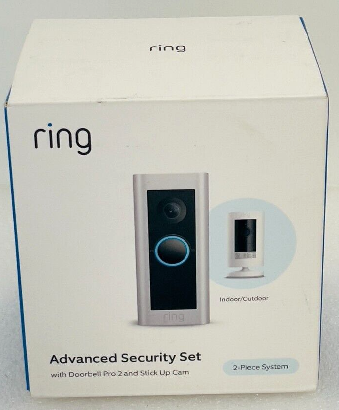 Ring Doorbell Pro 2 with Stick Up Cam Night Vision and 2 Way Audio, NEW-image