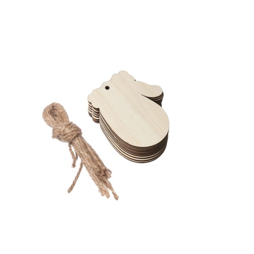 20pcs Wooden Glove Shaped Ornaments for DIY Crafts Ideal Gift for Holiday Season - Picture 3 of 9
