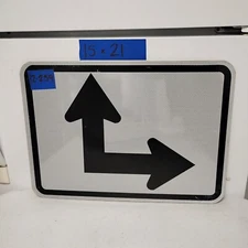 Street Traffic Road Sign 90 Degree Intersection Arrows 21"X 15"  12-259