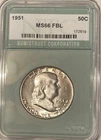 1951 Franklin Half Dollar  BU (Full Bell Lines - FBL)