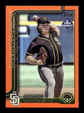 BOSTON BATEMAN 2025 TOPPS PRO DEBUT #PD-42 ORANGE RAINBOW FOIL /25 ACL PADRES