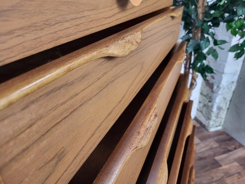 Vintage Mid-Century Europa Teak Tallboy Chest Of 7 Drawers Scandi Retro MCM - Picture 7 of 9