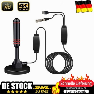 DVB-T2 Digital Antenne 4K1080p Verstärker Flachantenne Full HD TV Fernseher