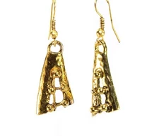 Woven Crescent Moon Necklace And Earring Set Delicate Gold