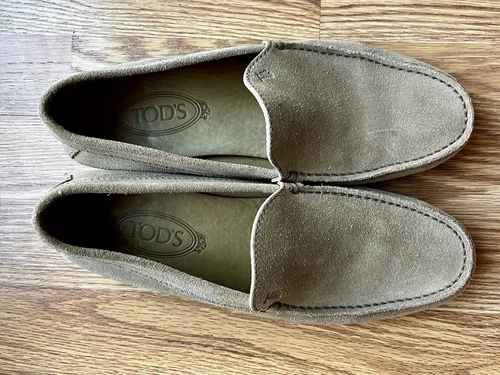 TOD’S Scarpe eleganti basse Tods uomo scamosciate slip on beige taglia 8