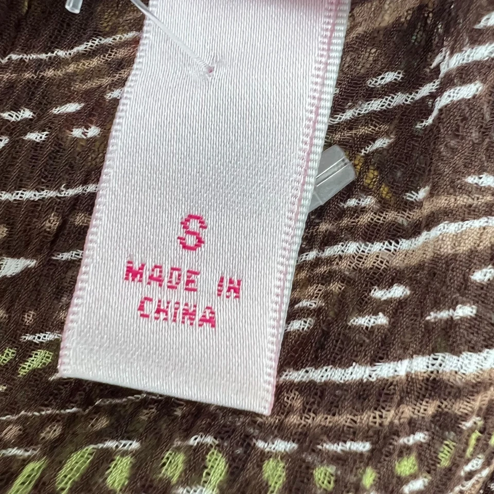 Blusa Xhilaration S Pequeña Marrón Transparente Floral Boho Y2K Campesina Top Manga Campana Foto 4 de 4