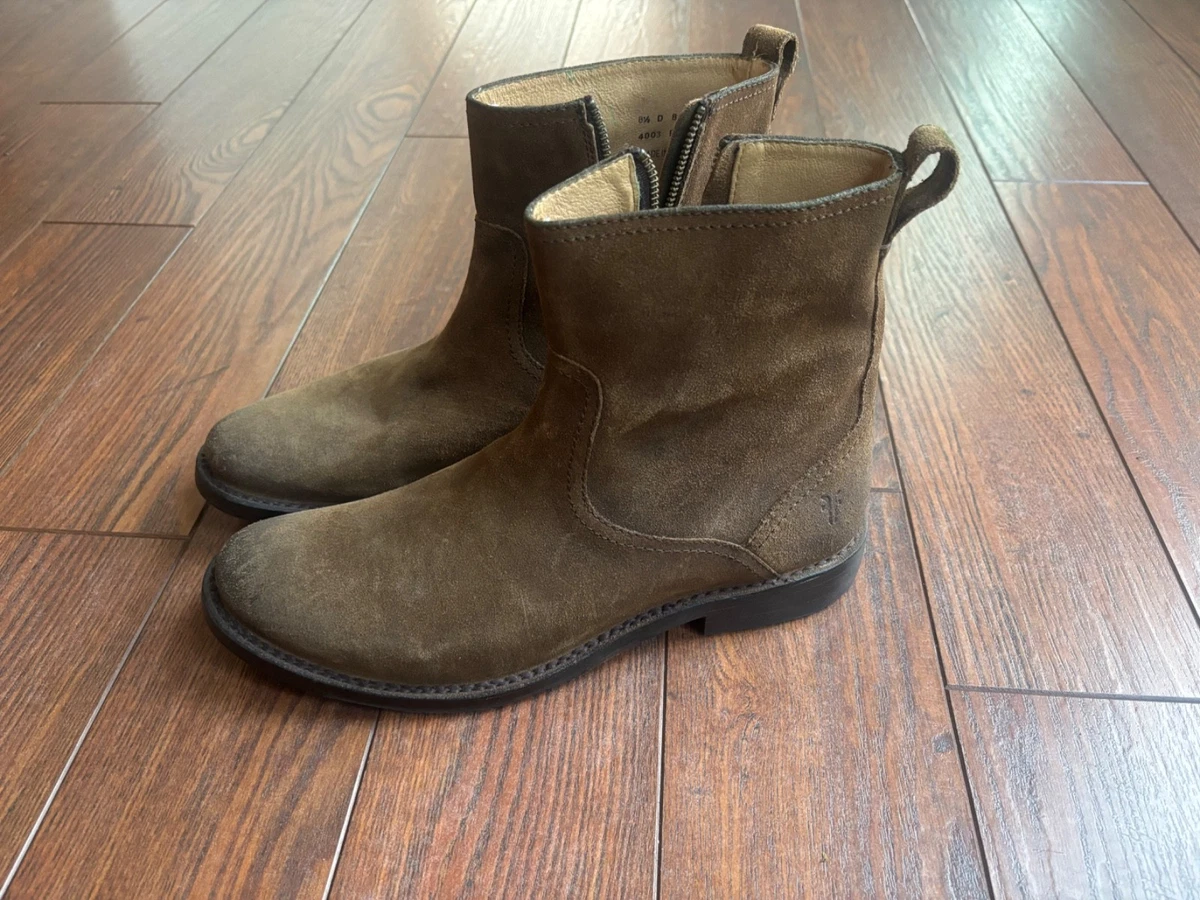 Frye  87907 Size 8 D Ankle Boots Zipper Mens Frye Oliver Inside Zip 87908 Mens Brown Leather Zipper  main image 3