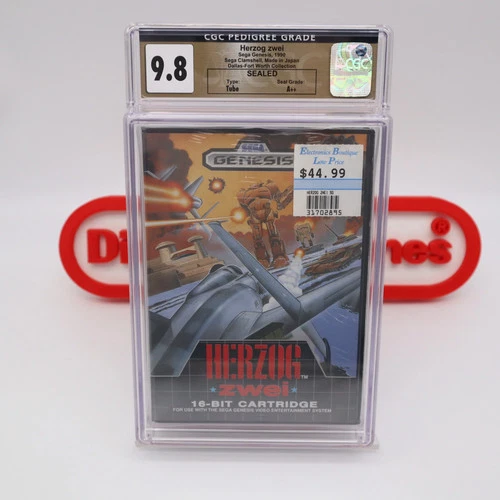 Sega Genesis HERZOG ZWEI - CGC GRADED 9.8 A++! DALLAS-FORT WORTH! NEW & Sealed!