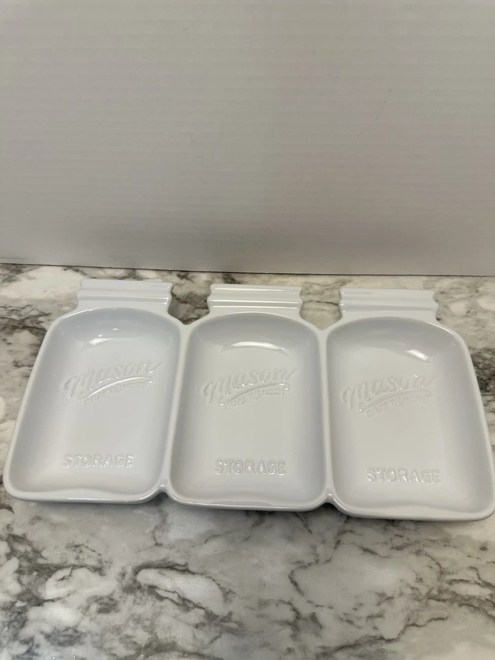 Mason Craft & More 3 Section Divided Serving Tray Dish Red 13 1/2” X 7 1/4” EUC - Image 4 of 4