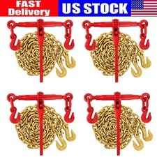 4pcs Ratchet Load Binder Chain And Binder Kit 516-38 10 Chains Hauling