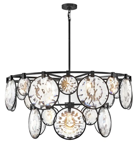 Fredrick Ramond FR31268 Nala 15 Light 40"W Crystal Waterfall - Black - Picture 5 of 5