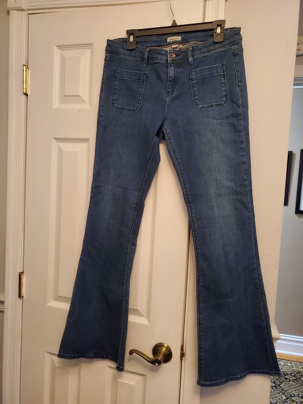 Roxy Blue Denim Flared Jeans Button Low Rise Women's Size 31