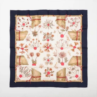 HERMES carr 90 Herbier de Gavarnie (pressed flowers from Gavarnie valley) Excell