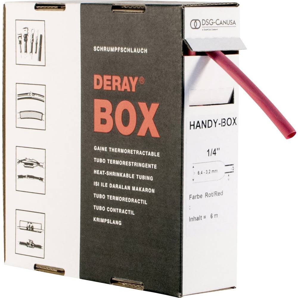 Gaine thermorétractable rouge 2:1 DSG Canusa DERAY-Box Ø 2.4mm