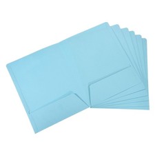 6pcs File Folders A4 Document Organizer Holder Filing Envelopes Jacket, Blue