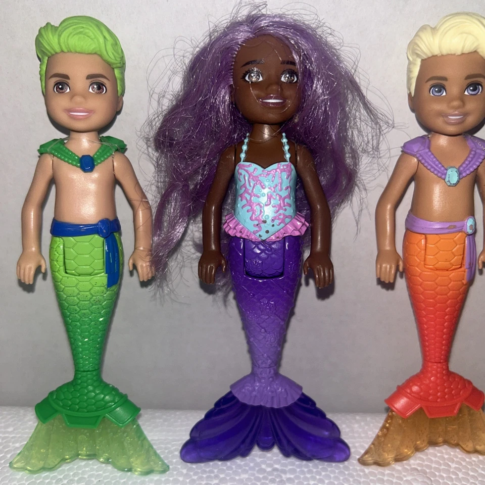 芭比 Dreamtopia 带彩虹湾紫色美人鱼切尔西娃娃和 2 个更多 — 第 3/4 张图片
