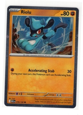Pokemon Mega Evolution 076/132 Riolu Cosmos Holo Exclusive