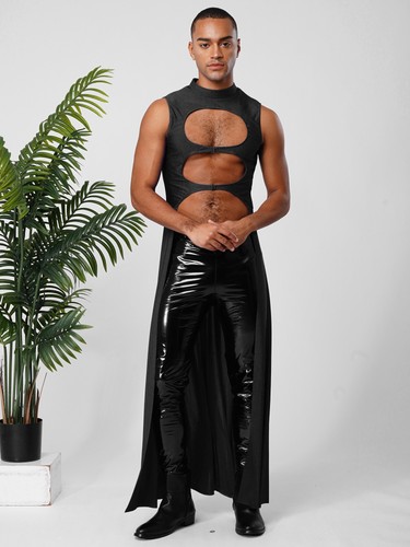 Mens Capes Long Coats Party Cloaks Sleeveless Tops Open Costumes Renaissance - Picture 23 of 69