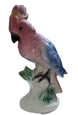 Vintage Kakadu Ornament, Porzellanfigur, Keramikfigur, 18cm groß sehr guter Zustand signiert
