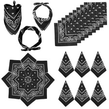 32 Pcs/Blue/Green Bandana, Large Paisley Bandanas Bulk, Multi-Purpose Black