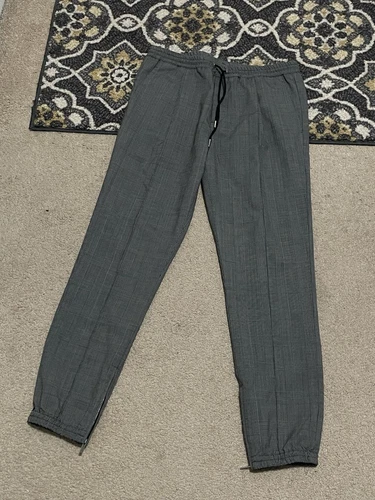 Pantaloni da pista pieghettati taglia 32US Christian Dior Prince of Wales 2025 B23 B30 cromati