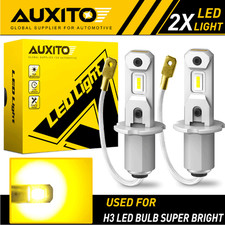 2X AUXITO H3 LED Headlights Bulbs 3000K Yellow Fog Light Lamp Super Bright EOA