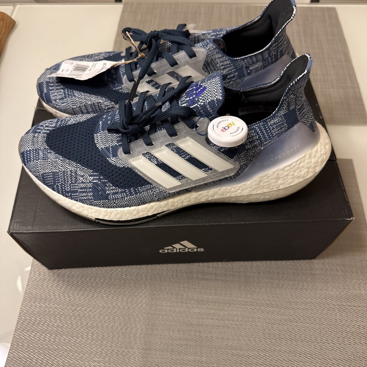Men's Adidas UltraBoost 21 Primeblue Sashiko Blue Running Shoe FX7729 Sz 11  | eBay