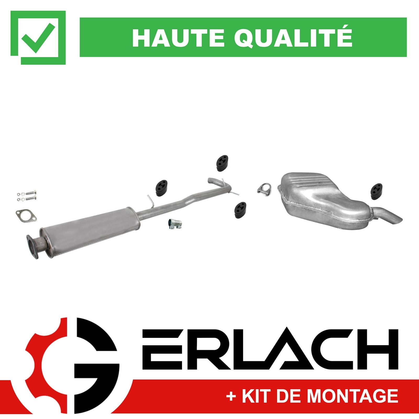 Silencieux d'échappement en acier robuste pour break Volvo V70 II et XC70 D5
